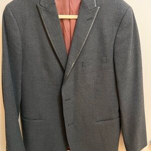 Men's Gray Blazer with leather trim Medium - Sz 40